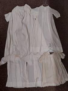 lot 21E image: Vintage Baby Christening Gowns Lot with Intricate Lace Detailing