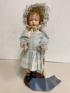 lot 33E image: Award Winning Victorian Style Porcelain Doll with Lace Detailing