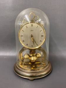 lot 68E image: Schatz Germany Vintage Anniversary Clock with Dome Cover and Key