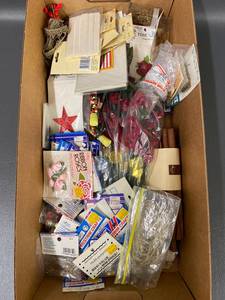 lot 70E image: Mixed Craft Supply Lot with NOS Westrim, Flowers, Beads, Ribbon and More