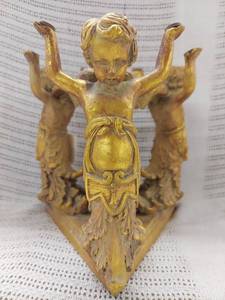 lot 74E image: Vintage Gilded Cherub Bowl Holder