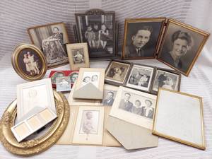 lot 85E image: Vintage Family Portraits, Frames and Photos Collection with Framed Letter