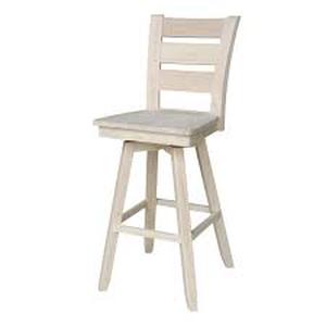 International Concepts 24 in. Unfinished Wood Bar Stool  Customer Returns See Pictures