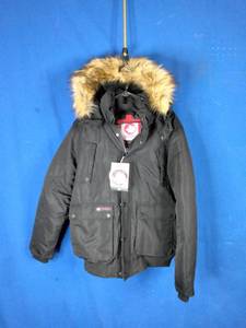 lot 76 image: Canada Weather Gear Mens Heavyweight Parka Bomber Jacket - Black - Size Large