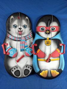 lot 97 image: 2 Snow Buddy Sno-Storm 36 Kiddy Sled with Tow Rope and Handles