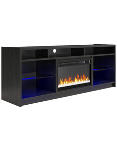 lot 77 image: Ameriwood Home Luna Fireplace Graphite Gray TV Stand for TVs up to 65 - Contents not verified