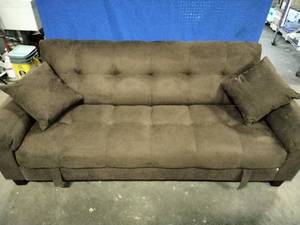 lot 99 image: Brown Poundex Cain Adjustable Storage Sleeper Sofa