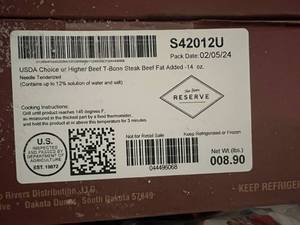 L. 8.90lbs T-Bone Steak-Two Rivers
