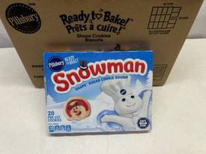 F. 12x 20ct Pillsbury Pre-Cut Snowman Cookies