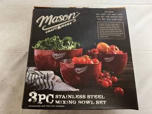 Mason 3pc Stainless Steel Mixing Bowl Set