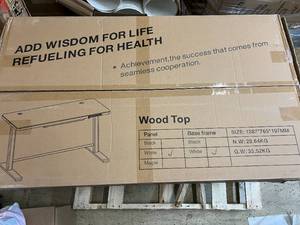 Electric Height Adjustable Desk with Wood Top - New