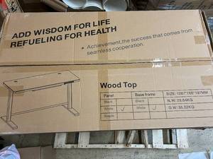 Electric Height Adjustable Desk with Wood Top - New
