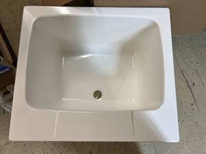 Mustee Self Rimming Laundry Tray - White