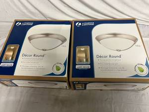 2 Pack of Lithonia Lights Decor Rounds - Polished Brushed Nickel