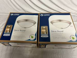 2 Pack of Lithonia Lights Decor Rounds - Polished Brushed Nickel
