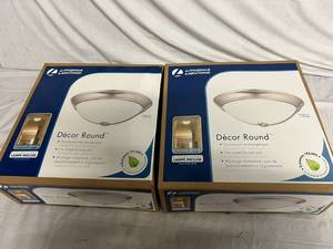 2 Pack of Lithonia Lights Decor Rounds - Polished Brushed Nickel