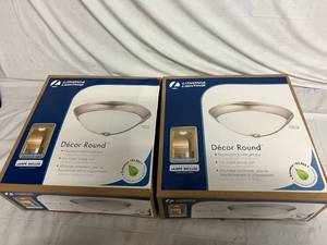 2 Pack of Lithonia Lights Decor Rounds - Polished Brushed Nickel