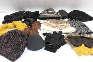 lot 45 image: Collection of Winter Hats and Gloves Bundle