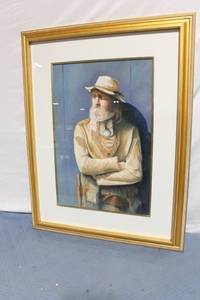 lot 70 image: Framed Portrait of Judge Roy Bean Art Print by H. Macoun