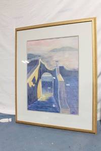 lot 71 image: Framed Watercolor Painting by Prairie View Framing Co. with Conservation Glass