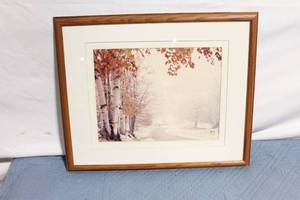 lot 86 image: Framed Paul Muncalvo Autumn Landscape Print
