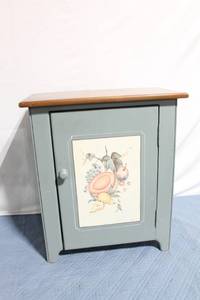 lot 96 image: Charming Hand-Painted Wooden Cabinet with Fruit Motif