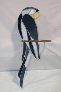 lot 109 image: Stained Glass Parrot Bird Artwork