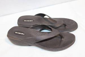 lot 113 image: Okabashi Womens Black Flip Flops Size M