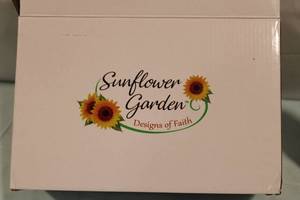 lot 137 image: Set of 3 Sunflower Garden LED Candles