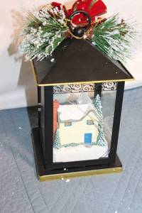 lot 147 image: Celebrate Holiday Lantern with LED Light-Up Winter Scene