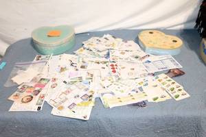 lot 156 image: Large Collection of Assorted Decorative Stickers with Heart-Shaped Boxes
