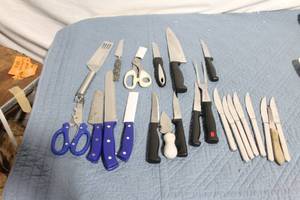 lot 177 image: Assorted Kitchen Knife and Utensil Collection
