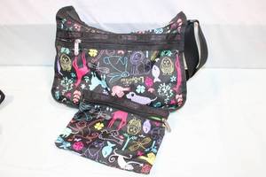 lot 196 image: Lesportsac Printed Crossbody Bag with Matching Pouch