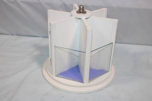 lot 202 image: White Wooden Rotating Display Stand