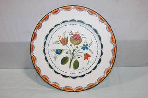 lot 216 image: Decorative Norwegian Rosemaling Plate by Clarice Olson Dieter