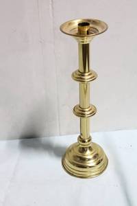 lot 297 image: Elegant 17.5-Inch Brass Candle Holder
