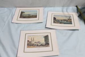 lot 308 image: Set of 3 Zurich Lithograph Prints