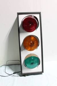 lot A-323 image: Vintage Traffic Signal Light with Red, Amber, and Green Lights