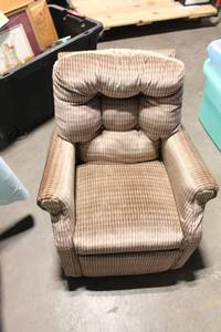 lot 324 image: Comfortable Striped Upholstered Recliner Chair