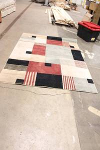 lot 347 image: Large Contemporary Geometric Area Rug 93 x 72