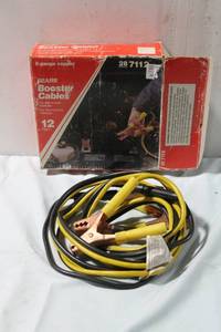 lot 373 image: Sears 12ft Copper Booster Cables with Clamps