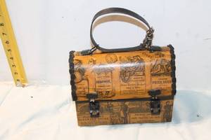 lot 377 image: Vintage Style Printed Small Handbag with Decorative Graphics