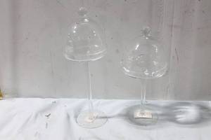 lot 400 image: Set of 2 Glass Display Domes with Stands