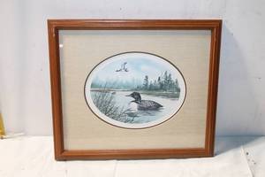 lot 409 image: Framed Print Loon by David Hagerbaumer from Wild Wings