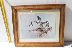 lot 417 image: Framed Charles E Murphy Duck Print Artwork