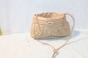 lot 444 image: Used Beige Leather Handbag with Knot Detail