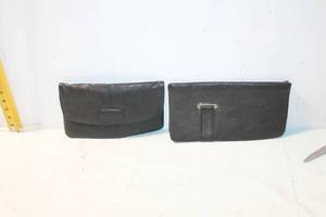 lot 445 image: Set of 2 Black Leather Clutch Handbags