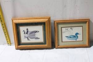 lot 464 image: Set of 2 Framed Duck Art Prints by James P. Fisher and Richard Sloan