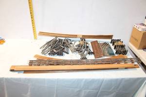 lot 484 image: Vintage Model Train Track Assortment with Switches and Curved Sections