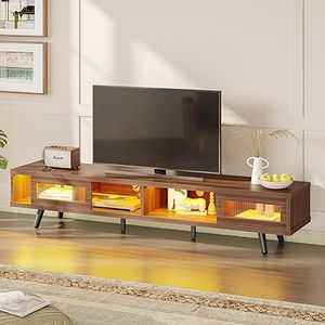 lot L-4 image: Bestier Mid Century Modern TV Stand for 75 inch TV, LED Entertainment Center with Storage